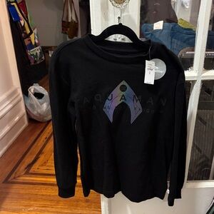 Aquaman Kids Black Long Sleeve Shirt